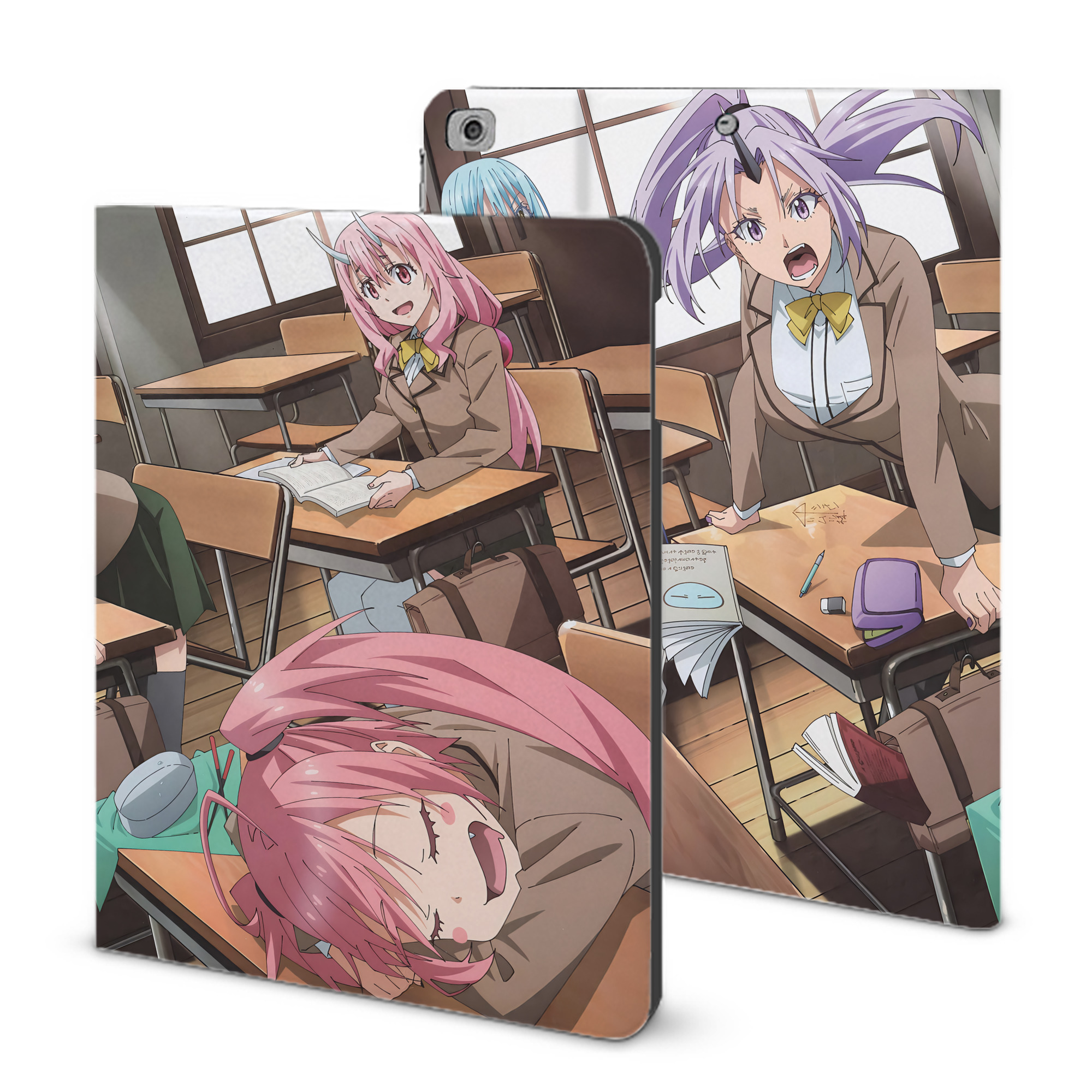 （画像用） 転スラ Regarding Reincarnated to Slime IPad ケース ブック型 PUレザー TPU 耐衝撃 軽量 薄型 ペン収納なし 全面保護 IPad 各モデル対応